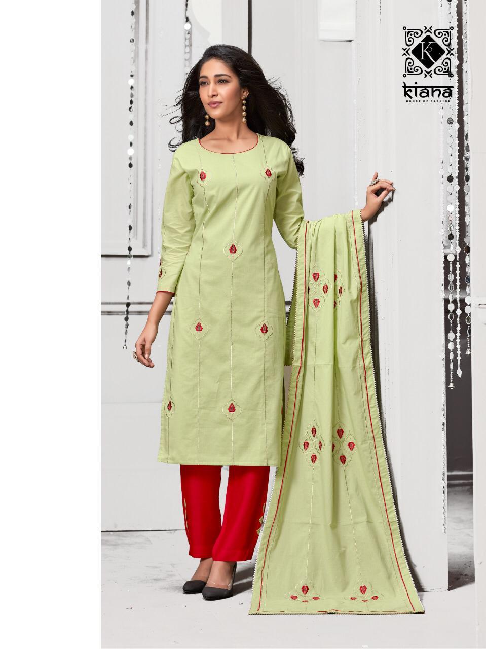 Silk Crystal Vol-2 Chanderi Silk, Rayon Top Wid Thread Work Kurtis