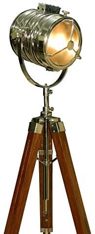 Silver 40s Hollywood Studio Tripod Lamp - Hand Made Replica