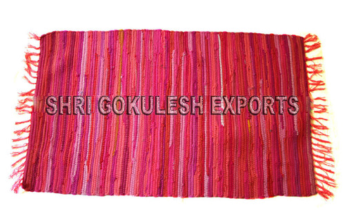 Wholesale Hotselling Indian Handmade Cotton Rag Rugs Back Material: Woven Back