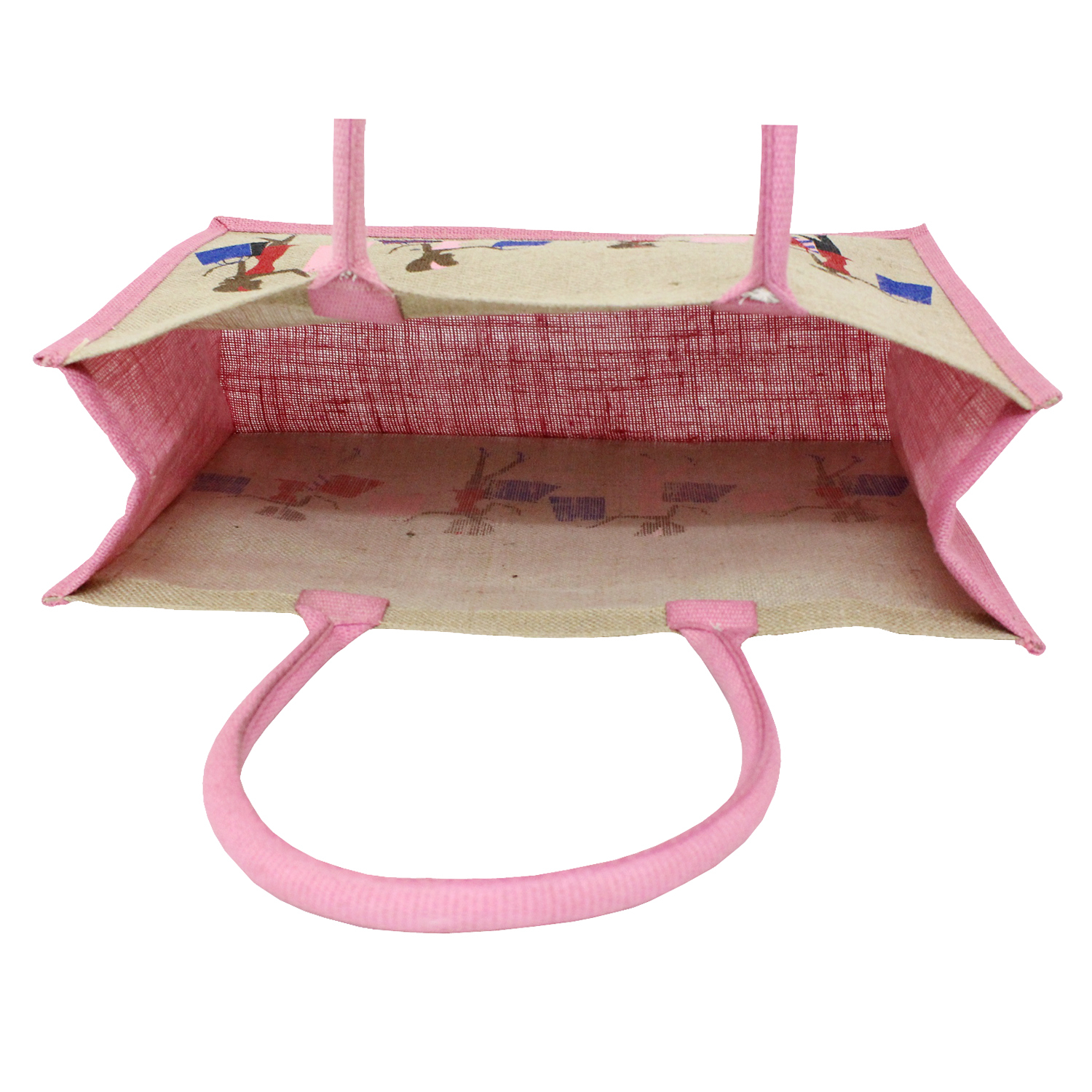 Customized Pp Laminated Jute Bag With Padded Rope Handle