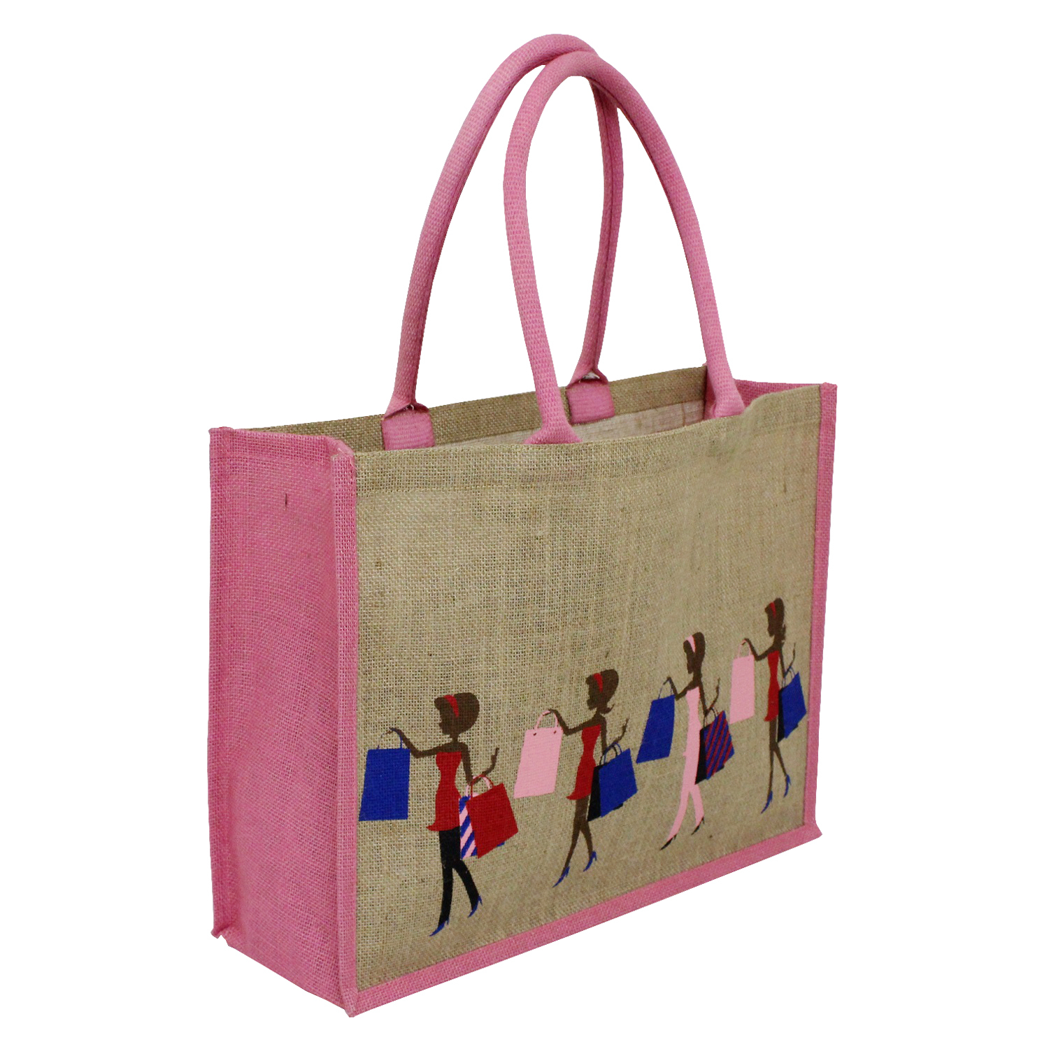Customized Pp Laminated Jute Bag With Padded Rope Handle