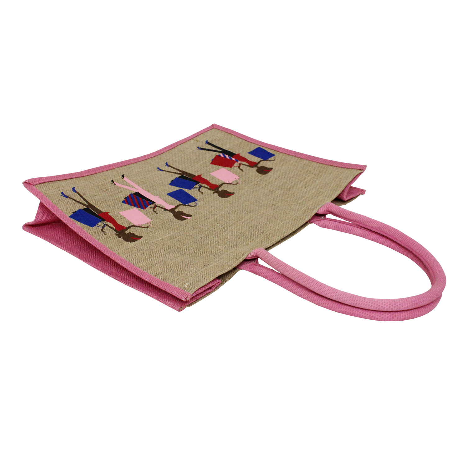Customized Pp Laminated Jute Bag With Padded Rope Handle