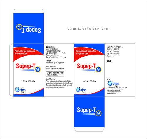 इंजेक्शन के लिए पिपेरासिलिन और ताज़ोबैक्टम