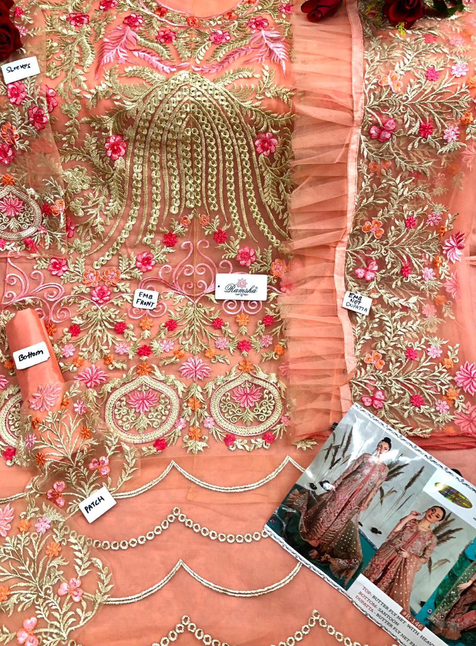 Green Embroidered Pant Suit - Butterfly Net Top With Heavy Embroidery, Dull Santoon Bottom, Full Sleeves, Customized Size, Elegant Dupatta