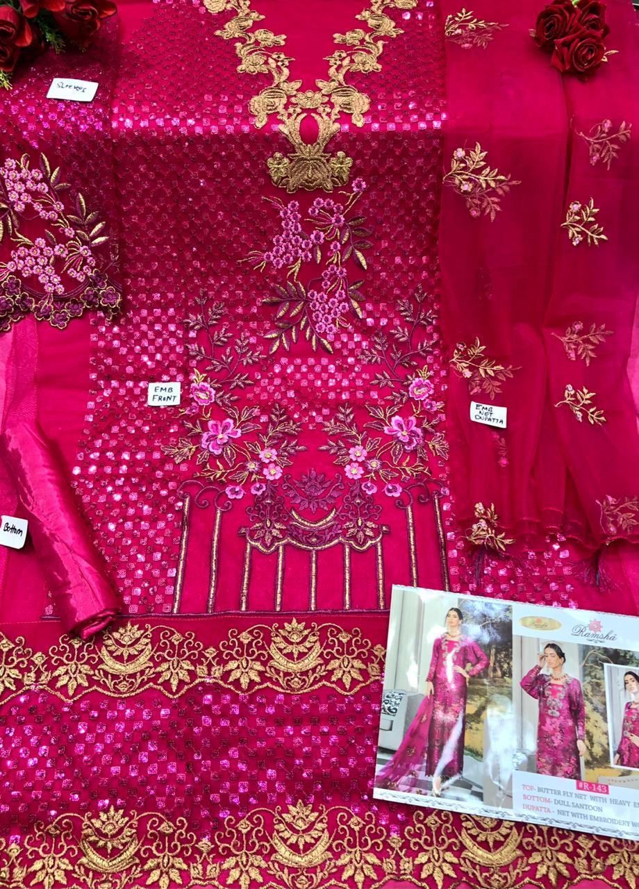 Green Embroidered Pant Suit - Butterfly Net Top With Heavy Embroidery, Dull Santoon Bottom, Full Sleeves, Customized Size, Elegant Dupatta