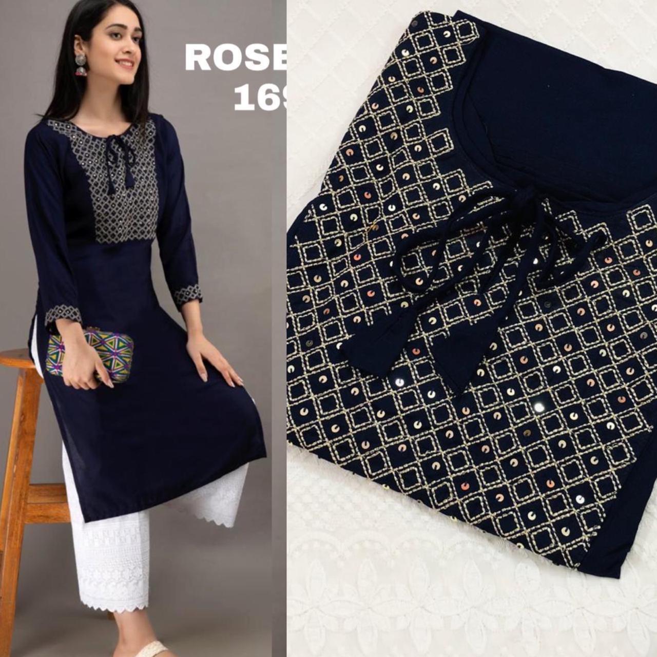 Supar Hite Kurta Set Rafel-1 - Rayon Cotton With Embroidery, Pure Cotton Plazo With Shiffli Work, Available In 09 Vibrant Colors For All Seasons