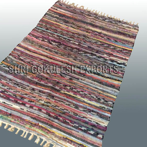 Indian Handmade Pure 100% Cotton Rag Rugs Back Material: Woven Back