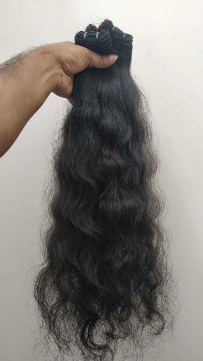 Weaving Machine Weft Bundles Natural Wavy Hair