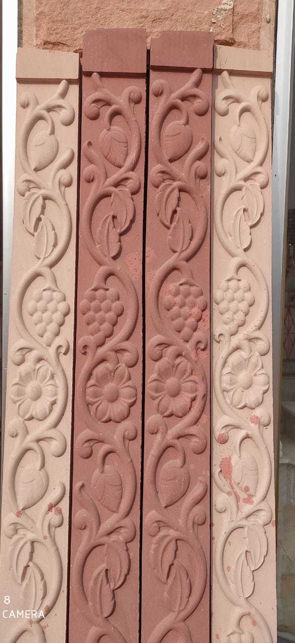 Red And White Both Designer Sandstone Door Frame