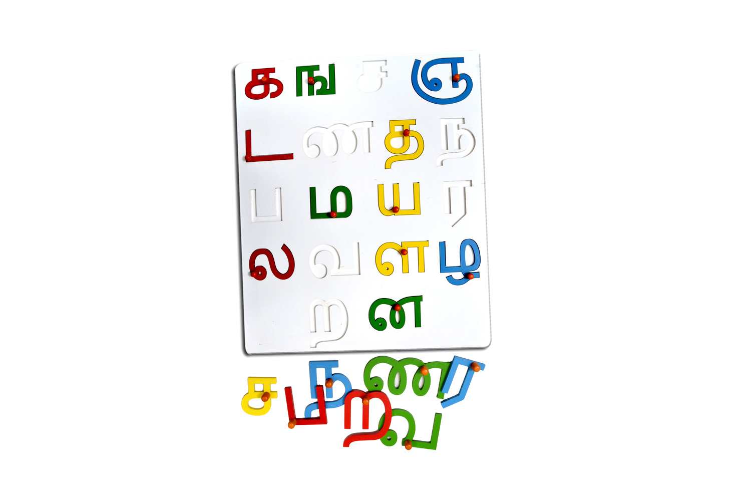 Kidken Tamil Alphabets Consonant | Tamil Alphabet Puzzle Board Consonant | Wooden Alphabet Puzzle Tamil For Kids Age Group: 3 To 5 Years