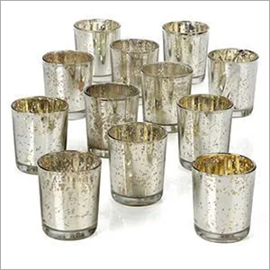 मरकरी फिनिश्ड ग्लास कैंडल होल्डर