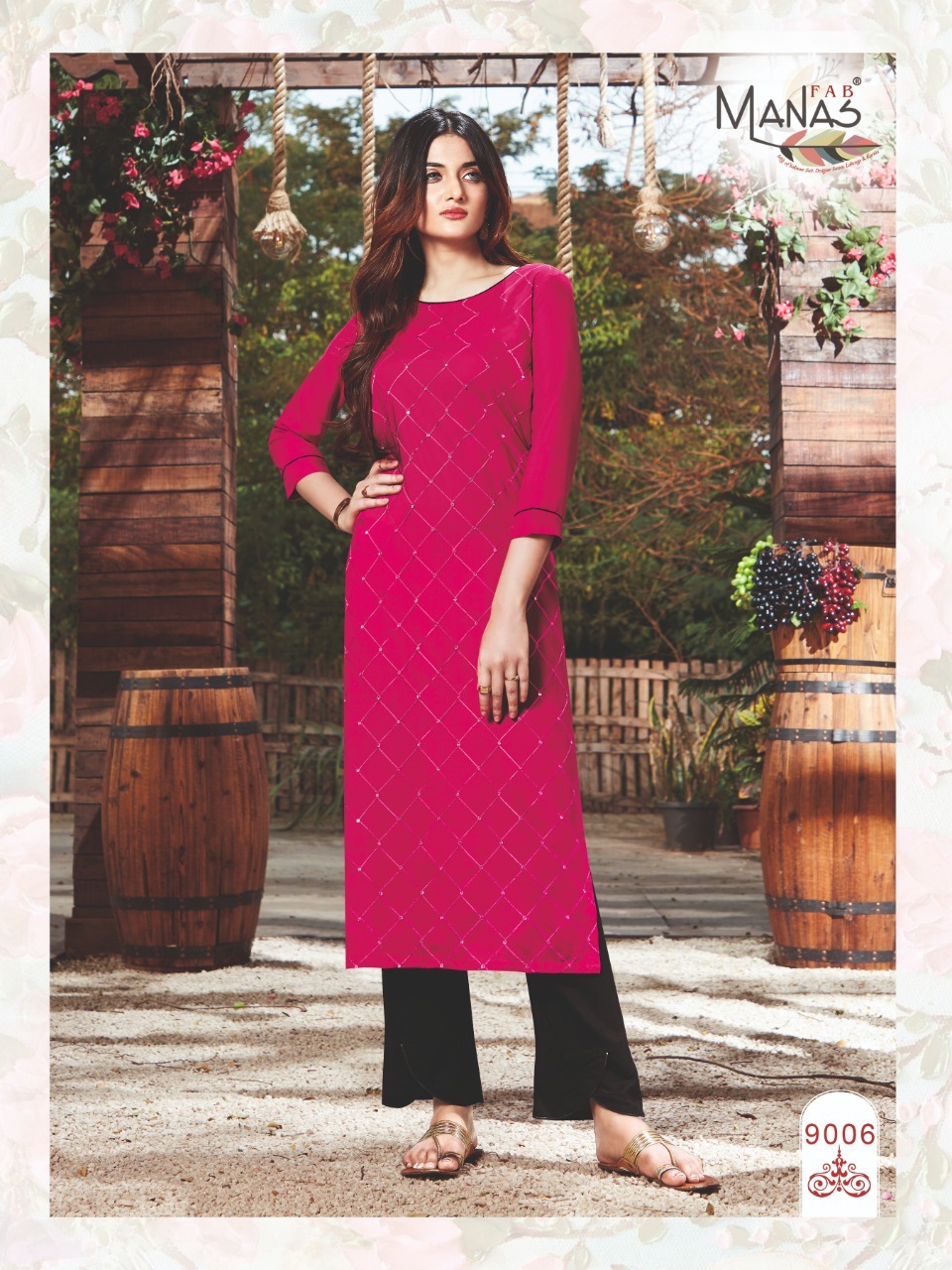 Sequence Rayon Embroidered Kurtis - 14 Kg Material, Sizes M-3xl | 10 Unique Designs, 3/4 Sleeve Style, Quick Dry, Washable, Customizable Logo