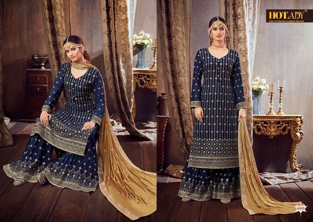 Pakistani Hotlady Samaira 6161 Series Plazzo Style Heavy Designer Salwar Kameez Catalog