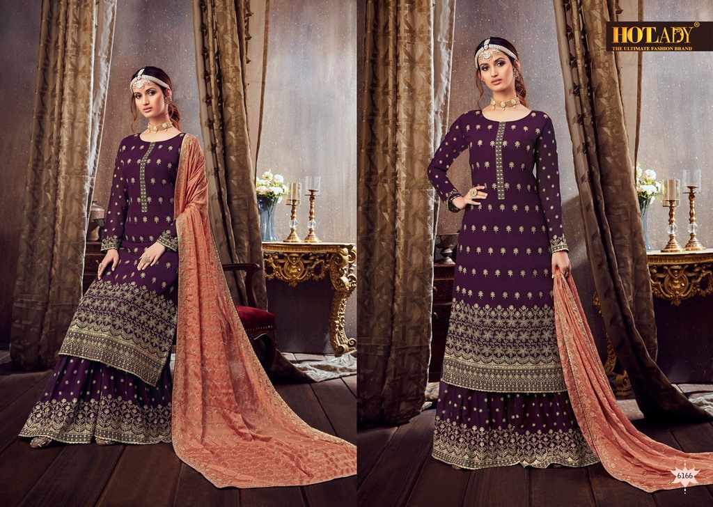 Pakistani Hotlady Samaira 6161 Series Plazzo Style Heavy Designer Salwar Kameez Catalog