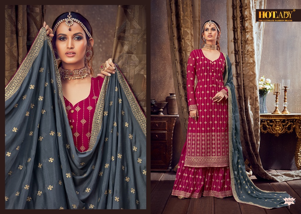 Pakistani Hotlady Samaira 6161 Series Plazzo Style Heavy Designer Salwar Kameez Catalog
