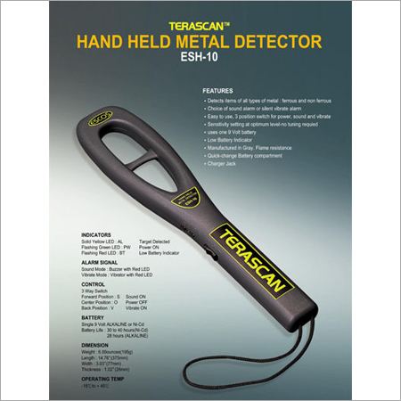 Black Hand Held Metal Detector