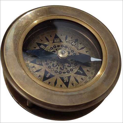 Golden Antique Open Face Compass