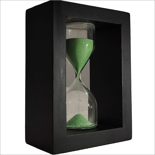 Black Base Board Wooden Sand Timer - 4 Inch, Black Color, 150g Weight | Customizable Time Setting for Office and Home Decoration