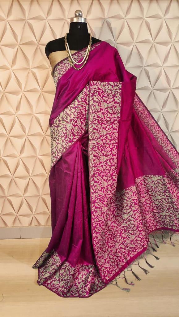 Beautiful Rich Look Saree - Soft Lichi Silk Cloth, Multi Color With Jacquard Work | Stunning Rich Pallu, Contrast Blouse With Exclusive Jacquard Border, Suitable For Traditional Occasions