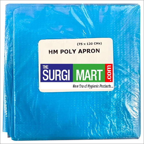 HM Apron Poly Pack - HM Plastic, 75x120 cm, Blue | Disposable, Full Length, Easy To Carry, Resistant to Liquids, Plain Pattern
