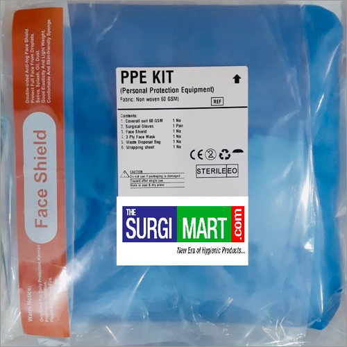 PPE Kit - 60gsm Non Woven, Blue | Liquid Repellent, Breathable, Adjustable, Reusable