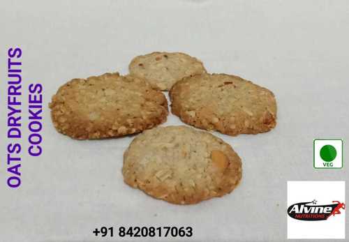 Oats Dry Fruits Cookies - 100% Veg, Handmade with Natural Ingredients | Preservatives Free, Ammonia Free, Crispy Texture, Egg Less, Low-Fat, Round Shape