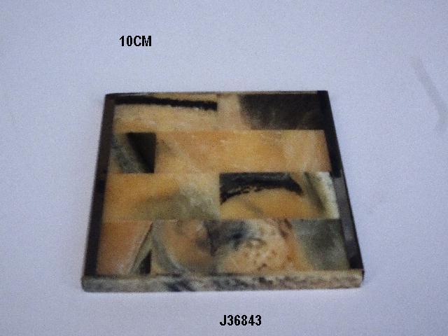 Handmade Bone Inlay Coasters Chevron Patterns
