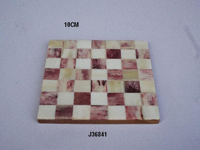 Handmade Bone Inlay Coasters Chevron Patterns