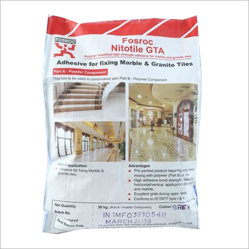 30 किलो नाइटोटाइल जीटीए एप्लीकेशन: मार्बल और ग्रेनाइट टाइल्स के लिए पॉलिमर मॉडिफाइड हाई स्ट्रेंथ एडहेसिव