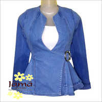 Denim Side Buckle Flair Jacket