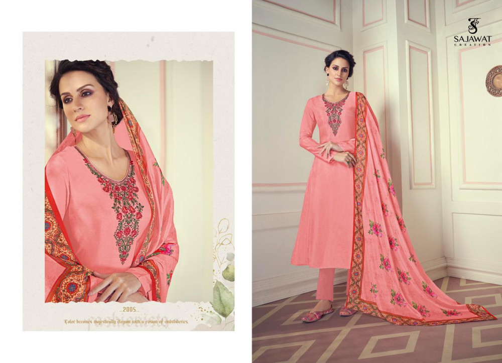 Salwar Suit - Pyor Viscose & Santoon Silk, Full Stitched Sizes L-xxl, Multi Color, Heavy Barik Stitch Embroidery, Full Sleeves, Washable