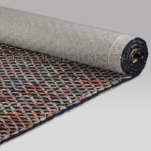 Indian Handmade Natural Wool Flat Weave Carpets For Home Decoration Back Material: Woven Back