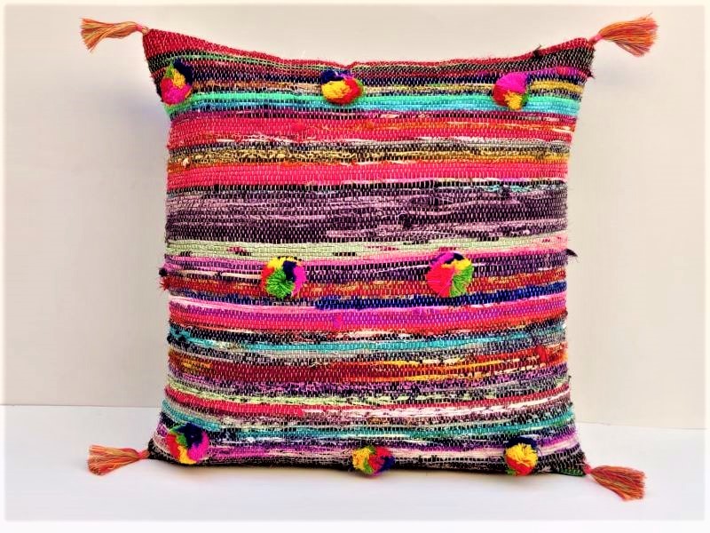 Multicolor Cotton Hand Loom Cushion