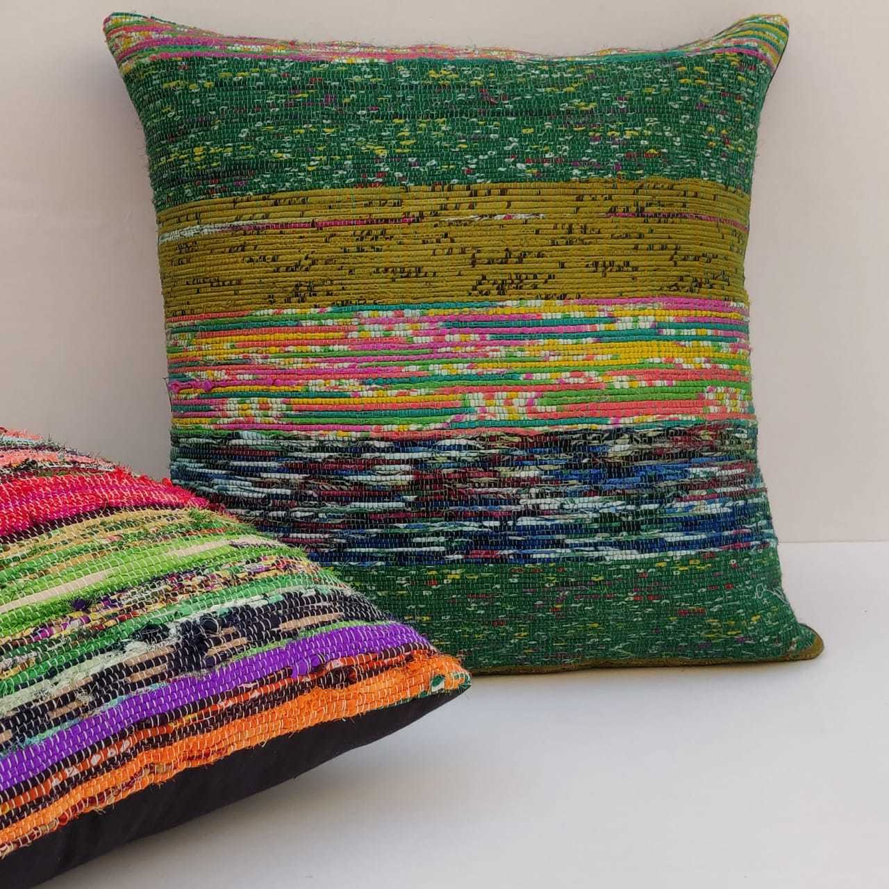 Multicolor Cotton Hand Loom Cushion