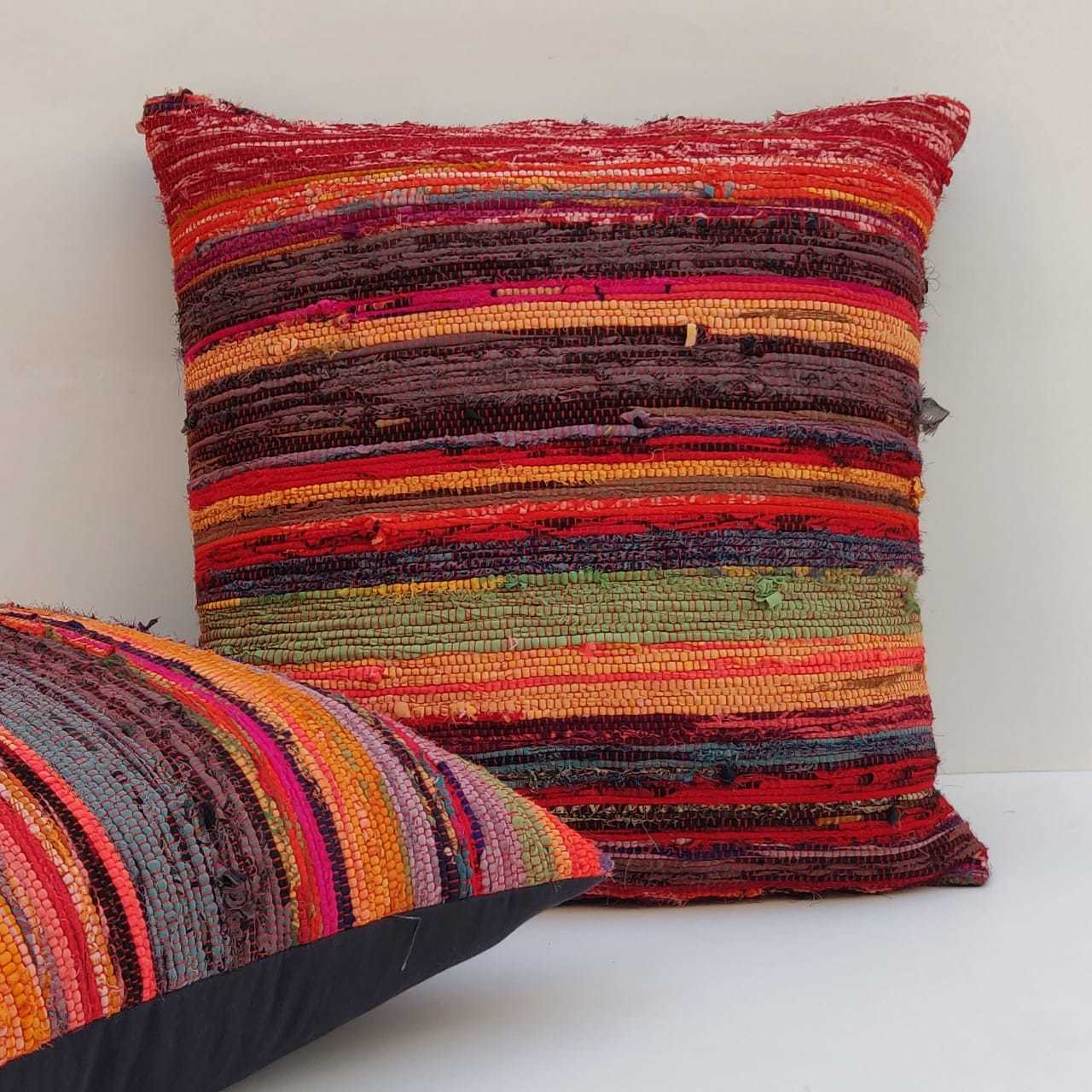 Multicolor Cotton Hand Loom Cushion