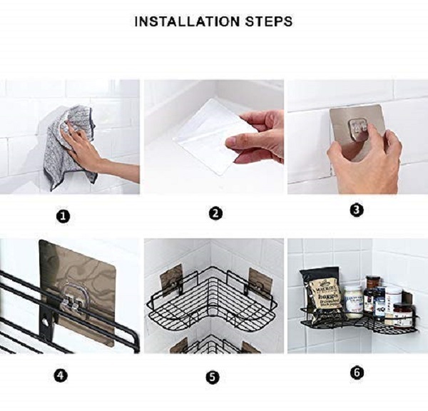 Self-adhesive Metal Corner Rack