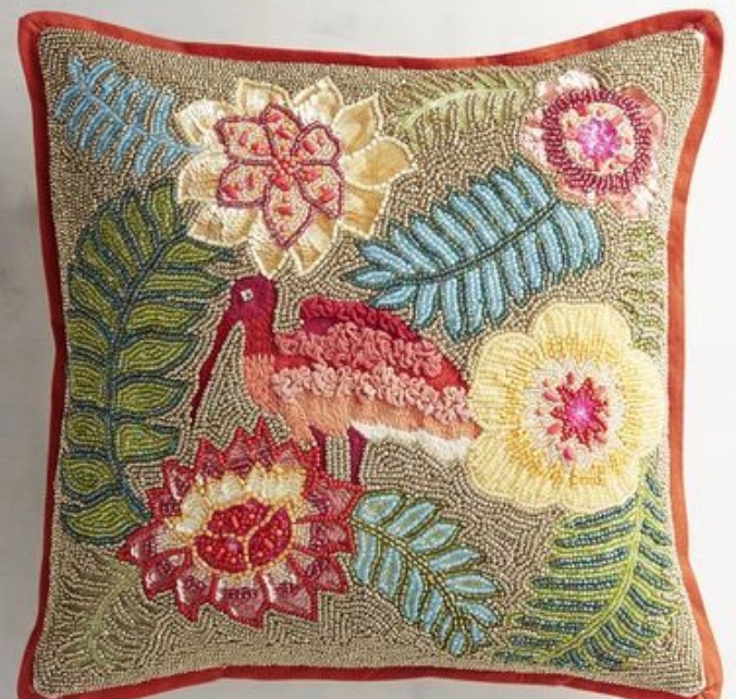 Beaded Cushion Cover - 16x16 Inches, Square Shape With Zipper | Custom Sizes & Styles, Alluring Patterns For Home Aesthetics