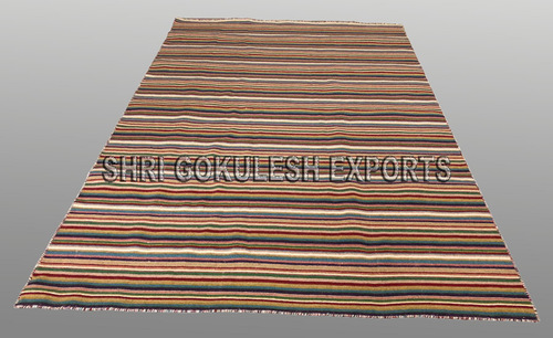 Wholesale Designer Indian Handmade Wool Flatweave Carpets Back Material: Woven Back