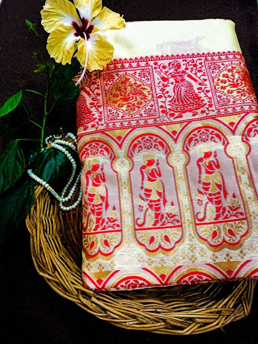 Saree - Soft Lichi Silk Fabric, Rich Jacquard Pallu & Border | Multi Color For Traditional Occasions, All Seasons, Bollywood Style