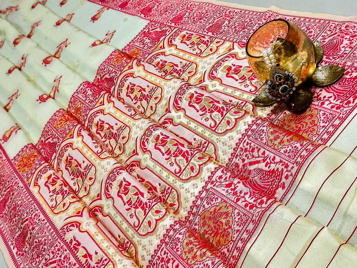 Saree - Soft Lichi Silk Fabric, Rich Jacquard Pallu & Border | Multi Color For Traditional Occasions, All Seasons, Bollywood Style