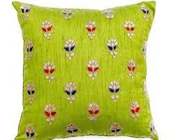 Zari Silk Cushion - 100% Silk, 16x16 Inches, Multicolor | Square Shape, Sequin Work, Sofa Decor, Zipper Closure, Customized Styles Available