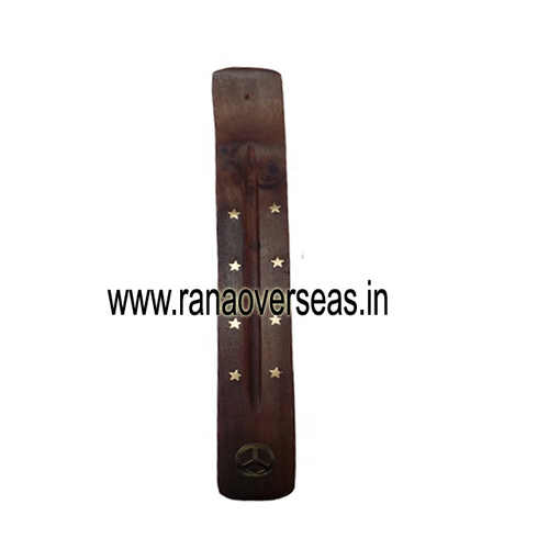 Handmade Wooden Incense Sticks - Premium Quality Wood, Elegant Peace Sign Design | Customized Packaging, Hand-Carved and Polished Finish, Ideal for Home and Wedding Decoration