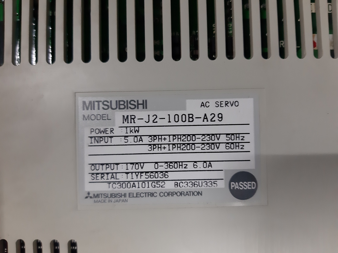 Mitsubishi Ac Servo Drive Mr-j2-100b-a29