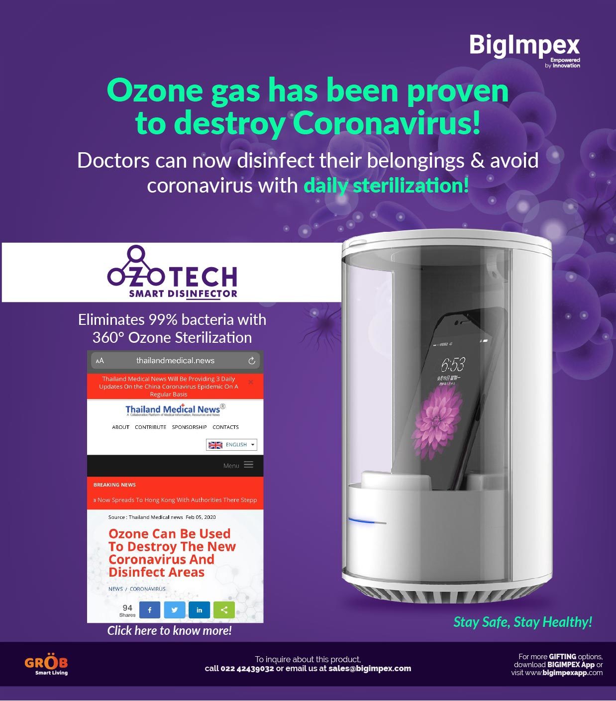 White Ozotech Smart Disinfector