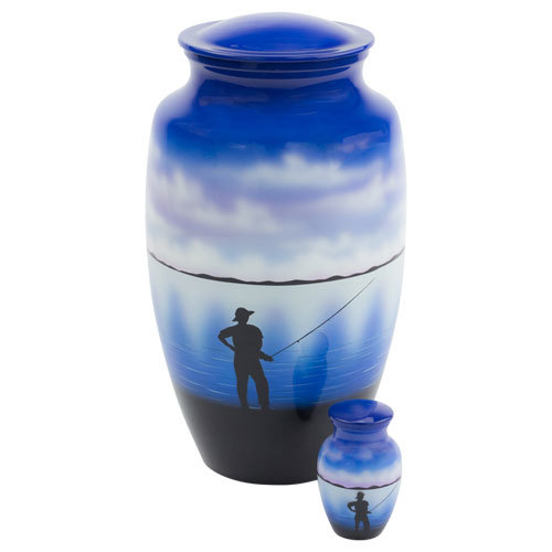 Printed Fishing Cremation Urn