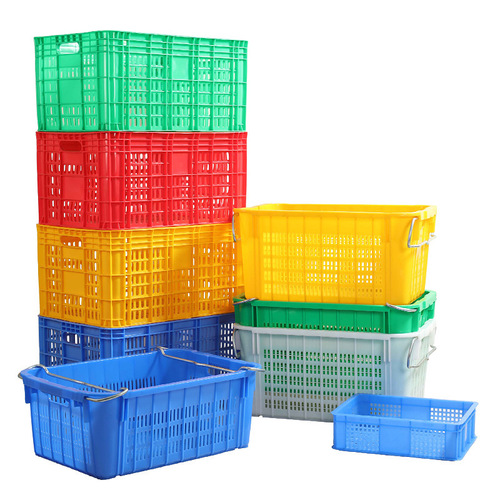 बिक्री के लिए पीपी एचडीपीई ट्रांसशिपमेंट बास्केट फूड वेजिटेबल प्लास्टिक क्रेट