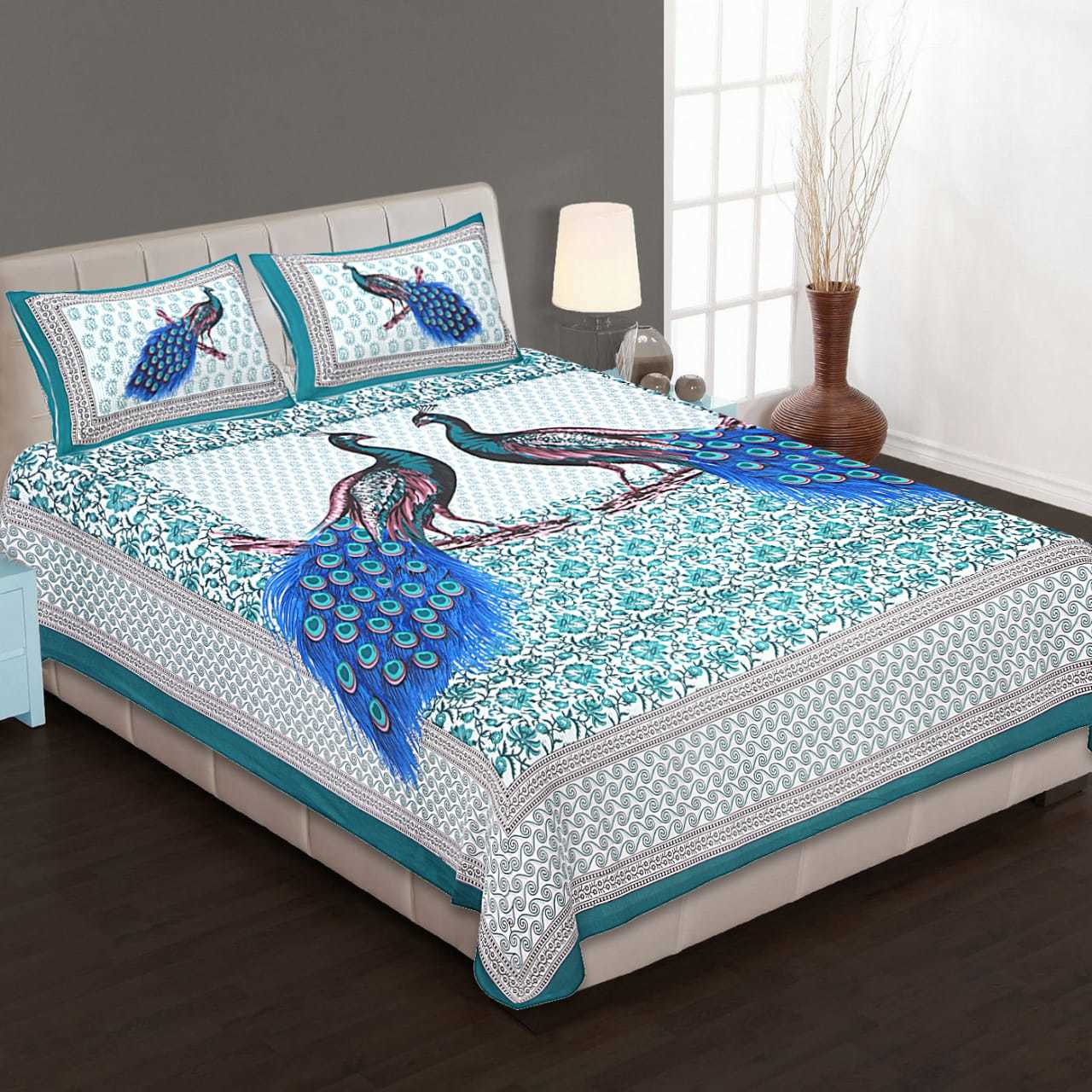 Multicolor Jaipuri Figure Print Bedsheet