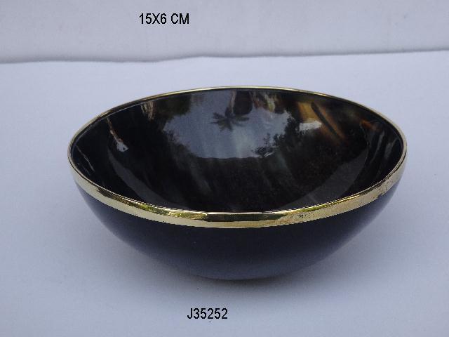 Horn Bowl - Handmade Antique Round Design | Indian Style Indoor Furniture, 15 Cm Height