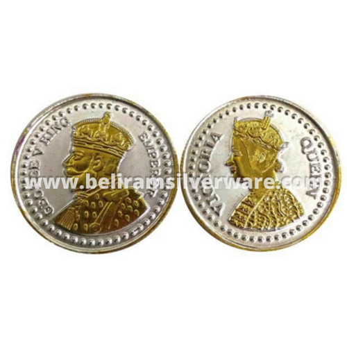 Golden George V King Emperor & Victoria Queen Silver Coin Set
