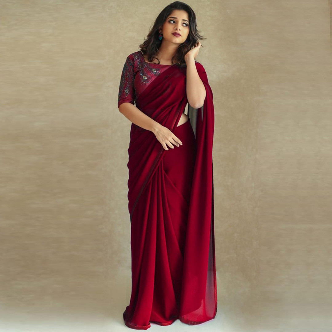 Designer Saree - Pure Rangoli Georgette With Malbari Silk Blouse Multi Color For Traditional Occasions